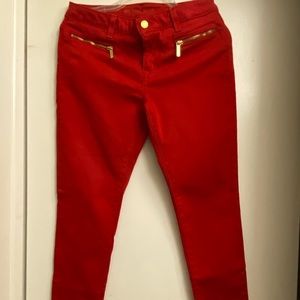 MICHAEL MICHAEL KORS Red Skinny Jeans, Size 6P